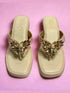 Salmon Pink Butterfly Jewelled Wedges - cunei